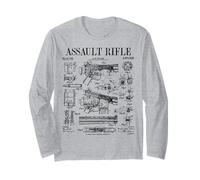 Rifle de asalto Vintage Gun Militar Arma Patente de arma de fuego Manga Larga