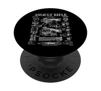 Rifle de asalto Vintage Gun Militar Arma Patente de arma de fuego PopSockets PopGrip Adhesivo