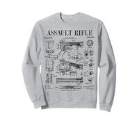 Rifle de asalto Vintage Gun Militar Arma Patente de arma de fuego Sudadera