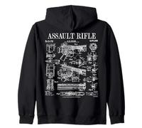 Rifle de asalto Vintage Gun Militar Arma Patente de arma de fuego Sudadera con Capucha
