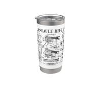 Rifle de asalto Vintage Gun Militar Arma Patente de arma de fuego Vaso térmico de acero inoxidable de doble pared