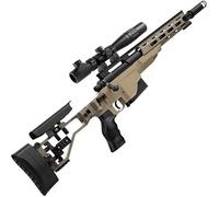 Rifle de Francotirador M40A6 de Nylon y Aleación, Disparo Manual con Expulsión Automática de Casquillos, Culata Plegable Ajustable, Alcance 15-20m, Visor Regulable para Juegos al Aire Libre