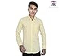 Rifle man - camisa casual lisa de ajuste regular para hombre, amarillo