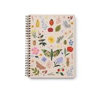 RIFLE PAPER CO. Curio Cuaderno encuadernado en espiral, 150 páginas, carpetas de bolsillo de almacenamiento interior, cubierta a todo color con detalles metálicos de lámina dorada. 8.25 pulgadas de