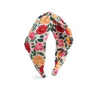 RIFLE PAPER CO. Diadema de tela anudada con rosas | Patrón floral brillante distintivo, complementa tu atuendo. Banda de plástico cubierta duradera para el uso diario (regalo para mamá, adolescente,