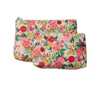 RIFLE PAPER CO. Juego de bolsas con cremallera para fiesta de jardín, bolsa organizadora para maquillaje, suministros escolares y viajes, monedero pequeño para mujer, cremallera dorada y herrajes