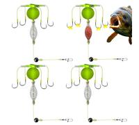 Rig de , de carpas - señuelos de plumas Cage 4X - Accesorios deportivos y de ocio al aire libre, suministros deportivos al aire libre, titular de cebo para bagre para la caza