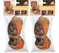 Riga - Essential, 2 Caderas de Cerdo - Chuches masticables para Perros, 100% Natural, No procesadas - Ricas en proteínas (Paquete de 2)