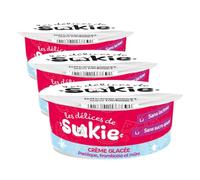 RIGA - Les Delices De Sukie Hielo - Dulces Perro - Helado Aromatizado - Sandía, Frambuesa y Mora - Yogur Pasteurizado - Sin Lactosa, Azúcar Añadido - Sabrosa gourmandia Natural - 110 g (Paquete de 3)
