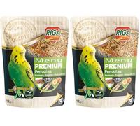 Riga - Menú Premium para Periquitos - Mezcla de Semillas, Cereales y Proteínas Vegetales - Concepto Tri-Nutricional - Ayuda al Funcionamiento Intestinal Óptimo - 1 kg (Paquete de 2)