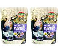 Riga - Menú Premium para roedores granívoros - Mezcla de Semillas, Cereales, Verduras, Frutas y nueces - Concepto de trinutrición - Rico en vitaminas y minerales - 500 g (Paquete de 2)
