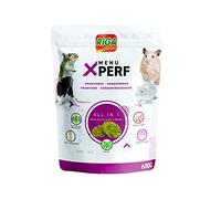 Riga -Menú X'Perf para roedores, hámsters, Ratones, Jerbos, Ratas -Mezcla de cereales, verduras, aceite de salmón y extractos de yuca -Enriquecido con prebióticos -Ideal para un pelaje brillante -600g