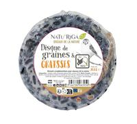 Riga - NATU'RIGA - Disco de Grasa y Semillas - Grasas y Cereales - Comida de Aves al Aire Libre - Delicia de Grasa - Refuerza el Sistema inmunológico - 200 G