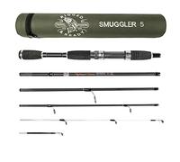 Rigged and Ready Smuggler 5 - Caña de Pescar de Viaje y maletín. Caña de Pescar compacta de 5,25 pies (160 cm) con 2 Puntas para Spinning y Pesca en General, para Peces de hasta 3 kg