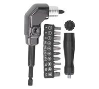 Right Angle Drive Attachment | 90° Corner Screwdriver for Tight Spaces | Aluminum Alloy 6.35mm Hex Interface | Electric Drill/Socket Wrench/Manual Drill Accessory