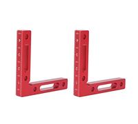 Right Angle Positioning Clamp 2Pcs | 90 Degree Square L Shape Ruler for Woodworking/Carpentry/DIY | Aluminum Alloy with Inch & Millimeter Scales | Inside & Outside Clamping