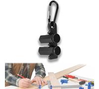 Right-Angle Ruler Clamp, Framing Square Attachment Jigs with Carabiner and Holder, Stair Gauges for Framing Square Support, Hexagonal Stable Lock with Holder & Hook (Black)