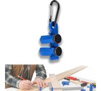 Right-Angle Ruler Clamp, Framing Square Attachment Jigs with Carabiner and Holder, Stair Gauges for Framing Square Support, Hexagonal Stable Lock with Holder & Hook (Blue)