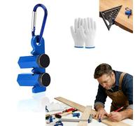 Right-Angle Ruler Clamp, Tall Stair Gauges for Framing Square,Aluminum Alloy 90 Degree Corner Anti-Slip Attachment Jigs for Carpentry, Stair and Rafter Layout (Blue)