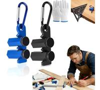 Right-Angle Ruler Clamp, Tall Stair Gauges for Framing Square,Aluminum Alloy 90 Degree Corner Anti-Slip Attachment Jigs for Carpentry, Stair and Rafter Layout (Blue+Black)