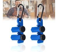 Right-Angle Ruler Clamp, Tall Stair Gauges for Framing Square, Aluminum Stair Gauge & Framing Square Clamp, Anti-Slip, Secure & High-Profile, Improves Precision (blue-2pcs)