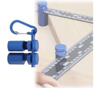 Right-Angle Ruler Clamp,Tall Stair Gauges with Carabiner and Holder,Framing Square Hexagonal Stable Lock for Carpentry,Circular Saw,Anti-Slip,Secure (Blue)