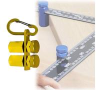 Right-Angle Ruler Clamp,Tall Stair Gauges with Carabiner and Holder,Framing Square Hexagonal Stable Lock for Carpentry,Circular Saw,Anti-Slip,Secure (Gold)