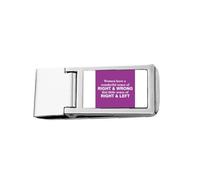 Right Wrong Left Right Drive - Cartera delgada de acero inoxidable con clip para dinero