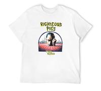 Righteous Pigs Stress Related Death Grindcore Men's T-Shirt Unisex White Cotton Hip Hop Print tee Shirts XXL