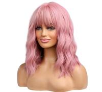 Righton 14 "alta calidad corto rizado mujeres encantador de la niña sintético peluca con aire Bangs + peluca + libre peine