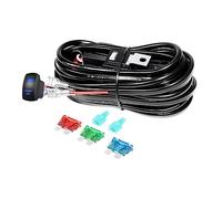 RIGIDON 1 Lead 12 V 18AWG CC Kit de cableado de luz antiniebla, Kit de cableado para barra de luz led, lámpara trabajo, faro, Arnés de encendido/apagado de relé de fusible (Modelo D)