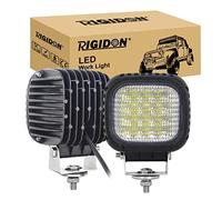 RIGIDON 1 Pieza cuadrado faros de trabajo led, 12V 24V 5 Pulgadas 48W 4800 lúmenes led, floodlight para tractor camión coche ATV todoterreno 4x4 SUV vehículos, lámpara trabajo, blanco Impermeable