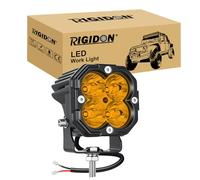 RIGIDON 1 x Faro de trabajo led, 3 pulgadas mini 30W 3000LM, Spot lámpara para off road camión coche ATV 4x4 tractor motocicleta, Exterior foco led 12v 24v spotlights faros antiniebla, 3500K amarillo