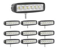 RIGIDON 10 Pcs Floodlight, 6 Pulgadas 18W, Flood lámpara Trabajo led para Off Road camión Coche ATV SUV 4x4 Tractor, 12v 24v Faros antiniebla, 6000K Blanco Barra de luz leds