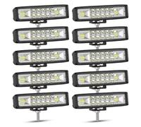 RIGIDON 10PCS Faro Trabajo LED, 6 Pulgadas 15cm 24W Focos Led Tractor 12V 24V Impermeable Luz antiniebla Barra Led Coche para 4x4 Off-road ATV UTV SUV Todoterreno Remolque Camión Moto Barco Vehículo