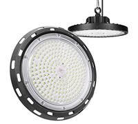 RIGIDON 150W UFO Led Lámpara Alta Bahía, 15000LM Focos Industriales Techo, Campana Led Industrial, Luz de Interior Para Garaje, Taller, Fábricas, Aeropuerto, Patio, Restaurante, 6000K Blanco Frio
