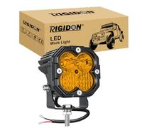 RIGIDON 1x faro de trabajo led, 3 pulgadas mini 30W 3000lm luz conducción | flood spot combo, 12V 24V, 3500K amarillo, faros antiniebla, para off road camión coche ATV SUV 4x4 tractor moto, impermeable