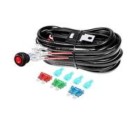 RIGIDON 2 Lead 12 V 18AWG CC Kit de cableado de luz antiniebla, Kit de cableado para barra de luz led, lámpara trabajo, faro, Arnés de encendido/apagado de relé de fusible (Modelo C)