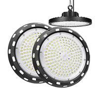 RIGIDON 2 Pack 100W UFO Led Lámpara Alta Bahía, 10000LM Focos Industriales Techo, Campana Led Industrial, Luz de Interior Para Garaje, Taller, Fábricas, Aeropuerto, Restaurante, 6000K Blanco Frio