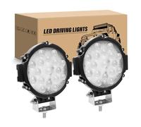 RIGIDON 2 Pcs 5D faros trabajo led redondo, 7 pulgadas 51W Negro Spot lámpara de conducción 12V 24V foco led tractor impermeable para off road camión coche ATV UTE SUV 4x4, 6000K faros antiniebla