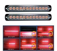 RIGIDON 2 Pcs 7.5" 12 Led rojo luz estroboscópica emergencia, 12V 24V Advertencia de emergencia Luz de advertencia de peligro Luz faros antiniebla para off road camión coche ATV SUV 4x4 todoterreno