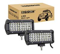 RIGIDON 2 Pcs Barra de luz led, 7 Pulgadas 120W,Fila Cuádruple Barras Luminosas led para Off Road camión Coche ATV SUV 4x4 Barco, Faro Trabajo Led 12V 24V, Lampara Foco, Faros Trabajo Led Tractor