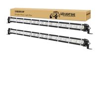 RIGIDON 2 Pcs Barra Led 12V 24V 20 Pulgadas 90W, Fila Única Delgada para Off Road Camión Coche ATV SUV 4x4, Foco Luz de Inundación Trabajo Lámpara 6000K
