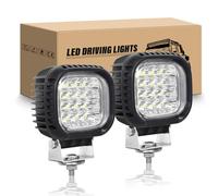RIGIDON 2 Pcs cuadrado faros de trabajo led, 5 Pulgadas 48W Barra de luz led 12V 24V Spotlight Impermeable para Tractor Camión Coche Todoterreno 4x4 ATV SUV Vehículo, 6000K Blanco faros antiniebla