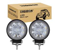 RIGIDON 2 Pcs Faro de trabajo redondos, 4 pulgadas 27W, Spot lámpara trabajo led para off road camión coche ATV SUV 4x4 Tractor, Faros trabajo led 12v 24v Spotlights faros antiniebla,6000K Blanco