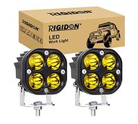 RIGIDON 2 Pcs faros trabajo led, Diseño de flores Cubo 3 pulgadas 8 cm 40W, 12v 24v lámpara trabajo led para off road camión coche SUV 4x4 Tractor, Spotlights faros antiniebla, 3000K amarillo foco