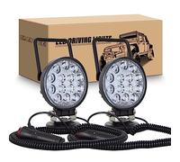 RIGIDON 2 Pcs Faros trabajo led Retondo, 4 pulgadas 42W Flood lámpara trabajo led portatil 12V 24V impermeable faro de trabajo led con imán para 4x4 off road camión coche todoterreno SUV Vehículos