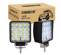 RIGIDON 2 Pcs Foco led rectangular, 4 pulgadas 48W, Flood lámpara trabajo led para off road camión coche ATV SUV 4x4 Tractor, Faros trabajo led 12v 24v faros antiniebla,6000K Blanco Floodlight