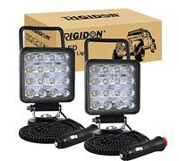 RIGIDON 2 Pcs Lámpara trabajo led portatil, 4 pulgadas 48W, Spot lámpara trabajo led para off road camión coche todoterreno SUV 4x4 vehículos, Faros trabajo led con imán 12v 24v Spotlights,6000K