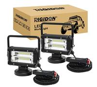 RIGIDON 2 Pcs Lámpara trabajo led portatil, 5 pulgadas 72W, Flood lámpara trabajo led con iman para off road camión coche todoterreno SUV 4x4 vehículos, faro de trabajo led con imán 12v 24v,6000K